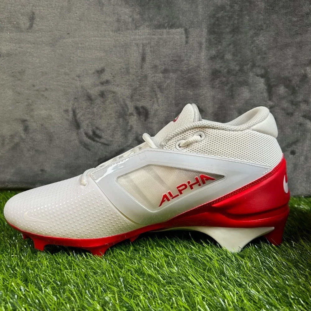 Nike Alpha Menace 4 Pro Football Cleats Mens Size 10 White Red Agility Power